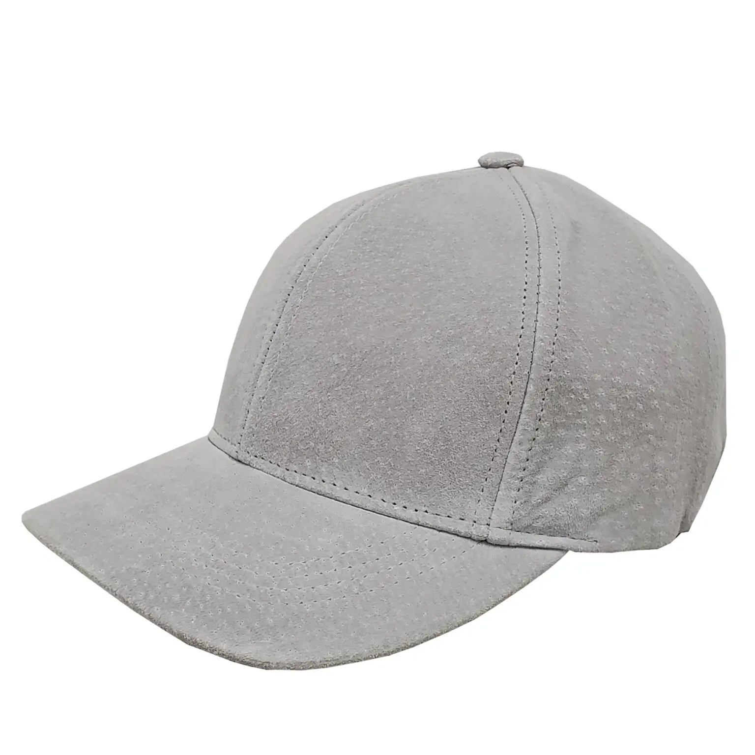 Light Grey Suede Leather Baseball Cap Winner Caps MFG Company