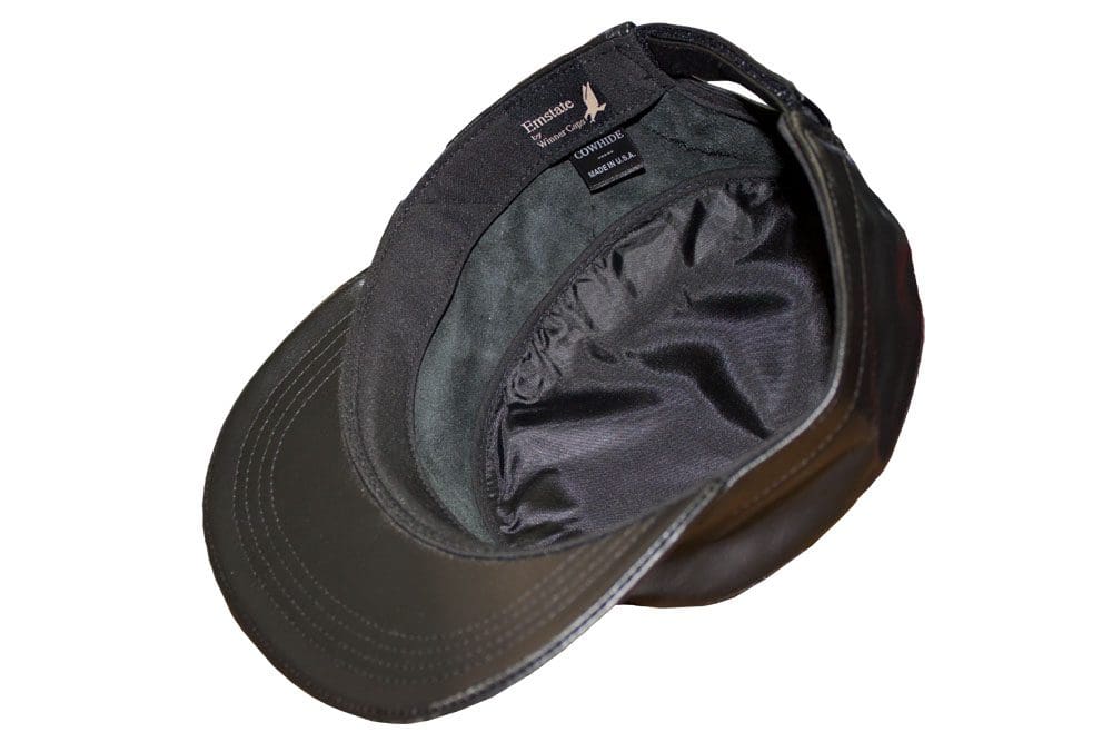 Genuine U.S. Military Enlisted Front Cap Strap - Black Cowhide Leather - New