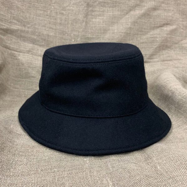 Black Melton Wool Bucket Hat