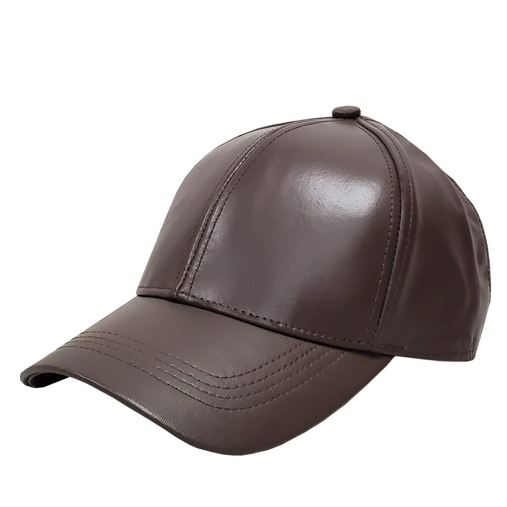 Brown Leather Baseball Cap - Winner Caps MFG. Company