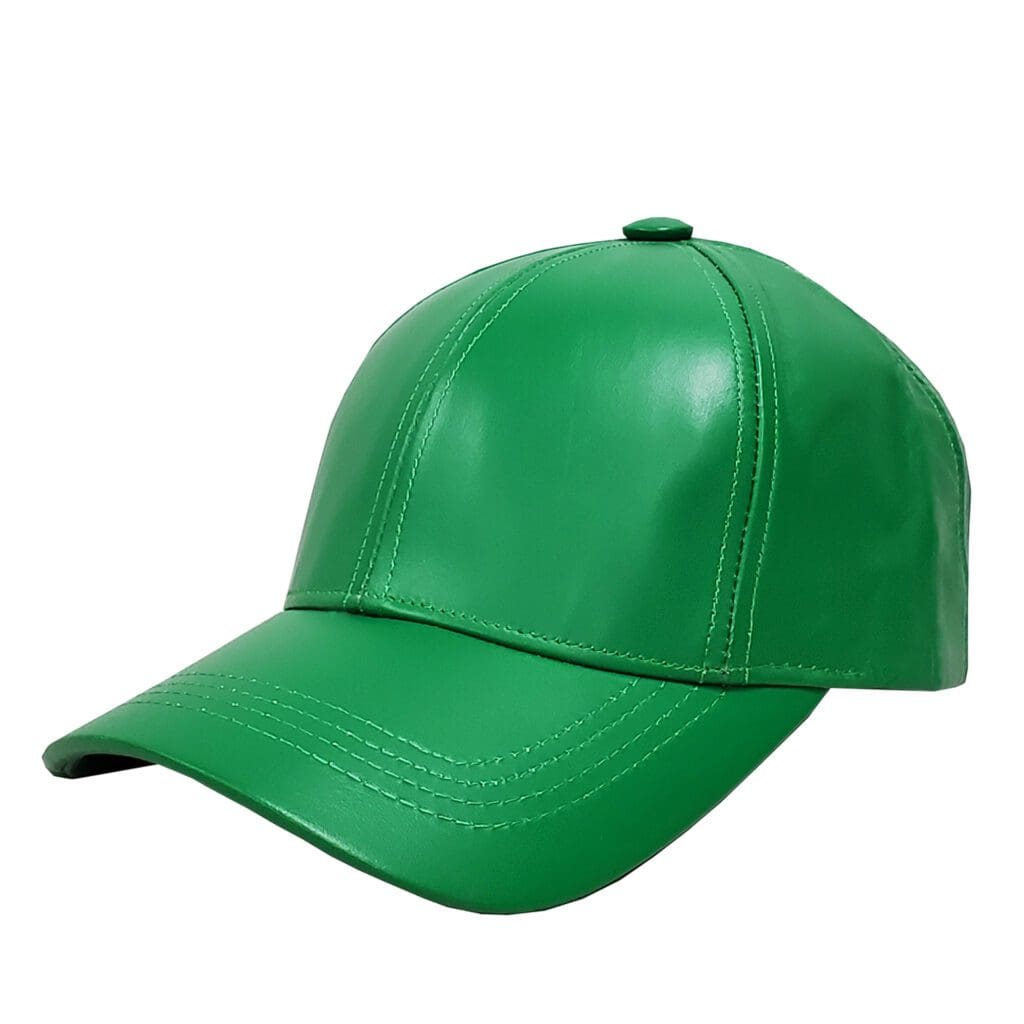 Kelly Green Leather Baseball Cap Winner Caps MFG. Company