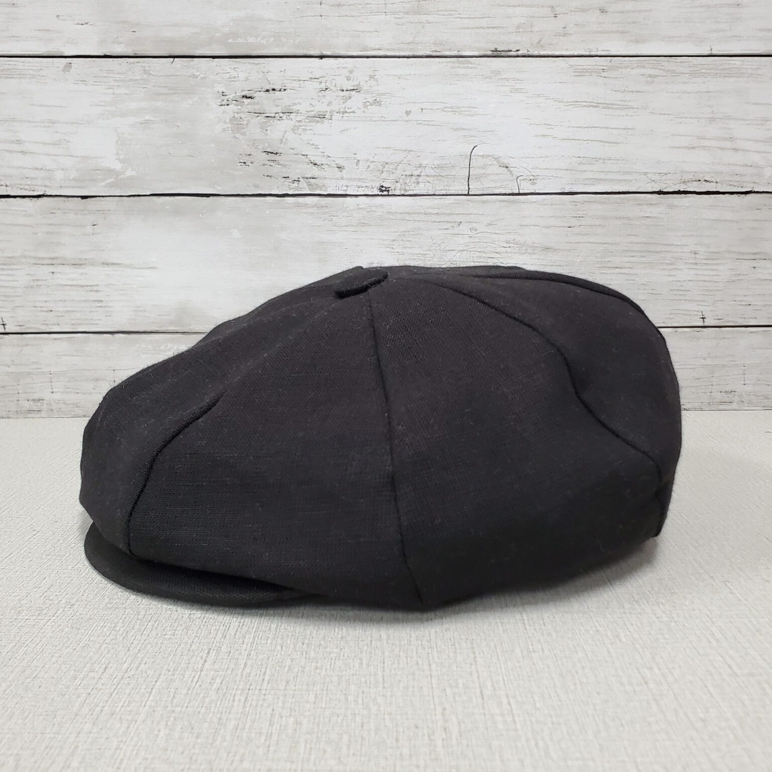 Black Linen Apple Newsboy Cap - Winner Caps MFG. Company