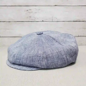 Chambray Blue Linen Apple Newsboy Cap