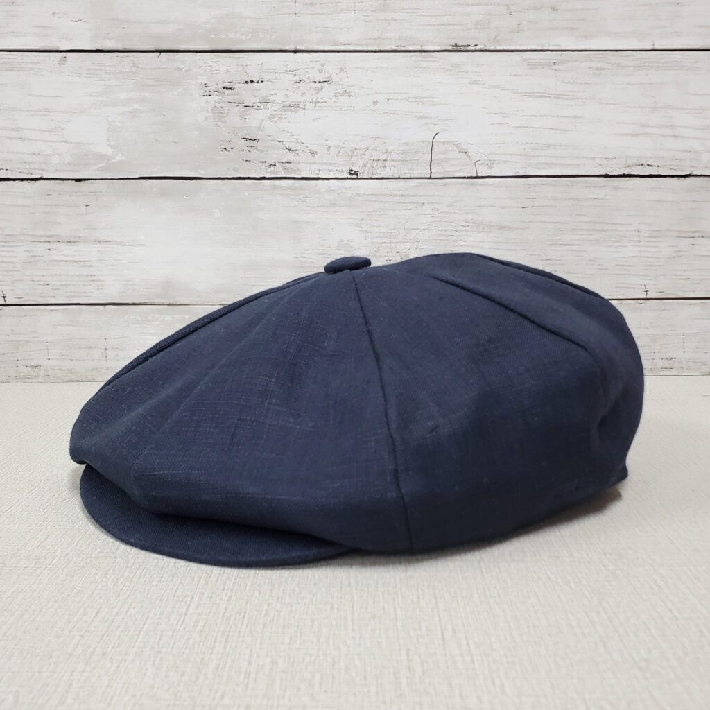 Navy Linen Apple Newsboy Cap - Winner Caps MFG. Company