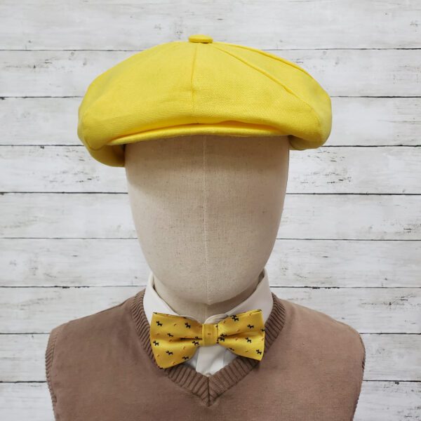 Yellow Linen Apple Newsboy Cap