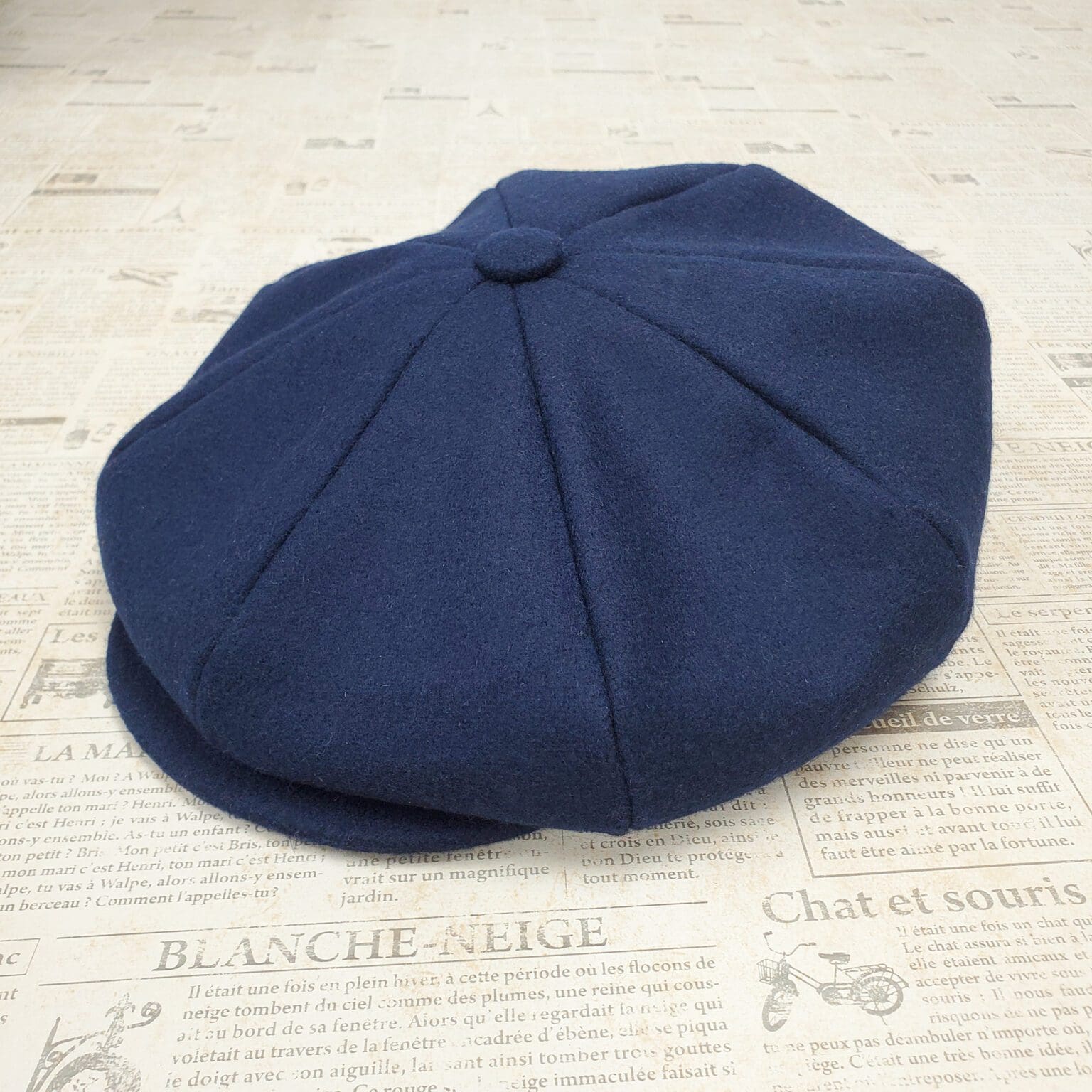 Navy Wool Apple Newsboy Cap Winner Caps MFG. Company