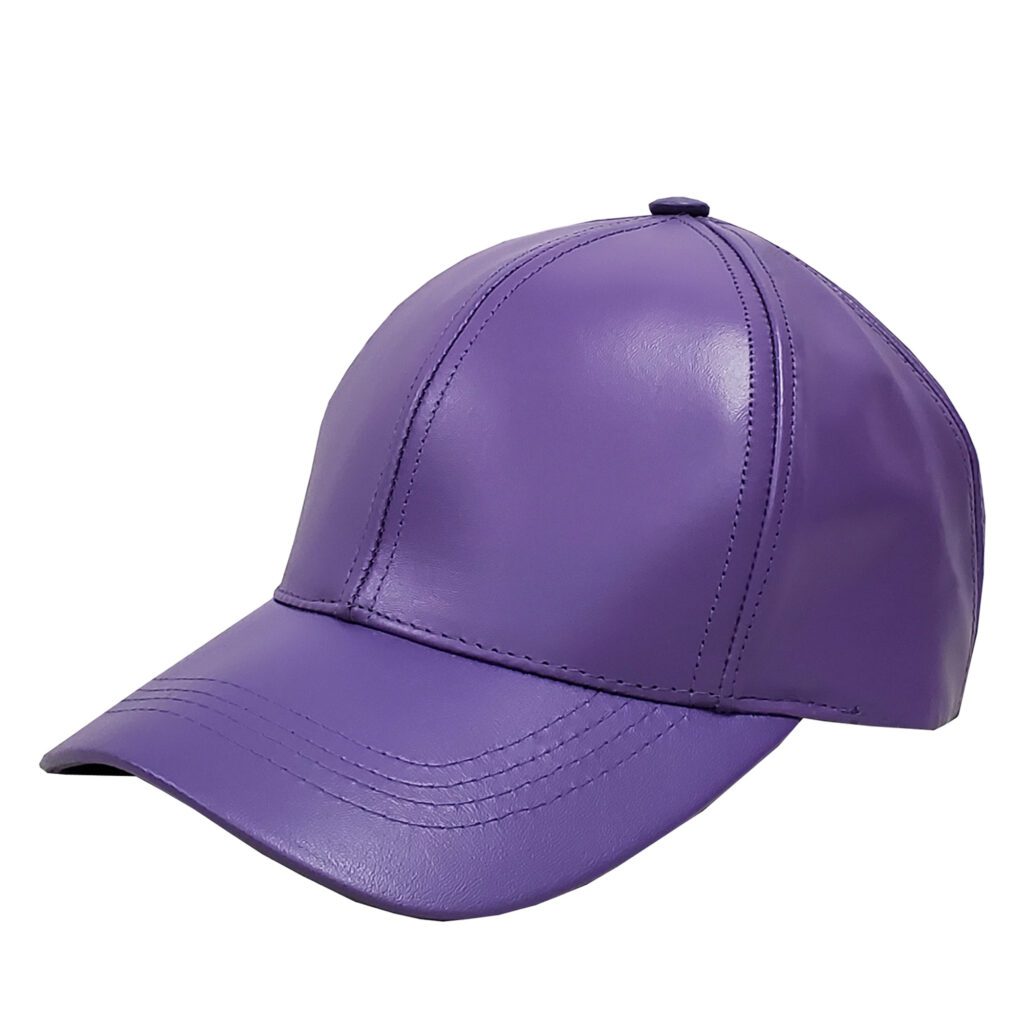 Purple Leather Baseball Cap - Winner Caps MFG. Company