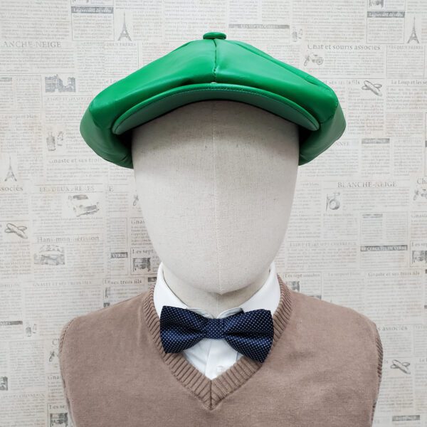 Kelly Green Cowhide Leather Apple Newsboy Cap front
