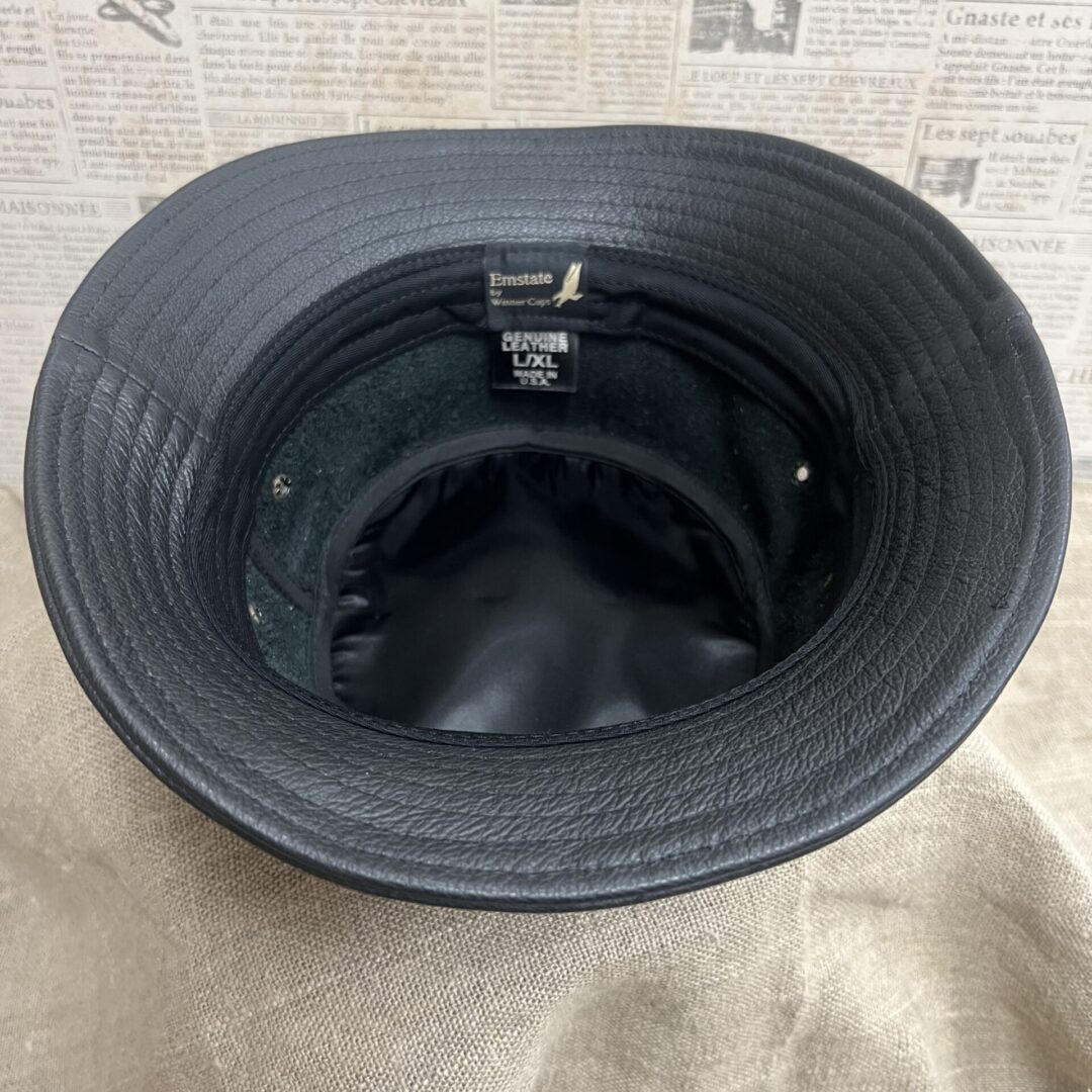Black Pebble Sienna Leather Bucket Hat - Winner Caps MFG. Company