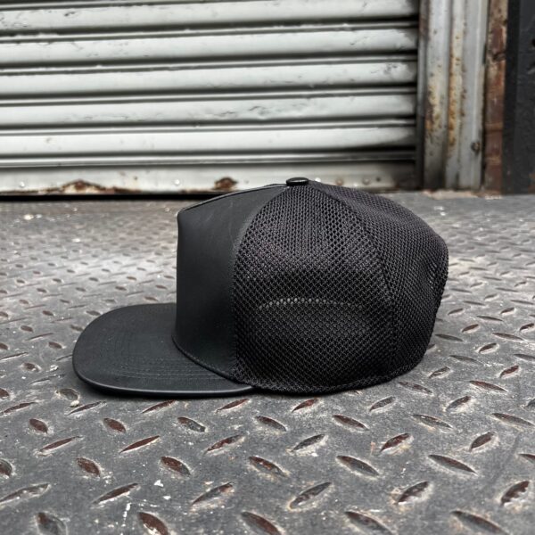 Black Leather High-Profile Mesh Cap 2.0 - Image 3