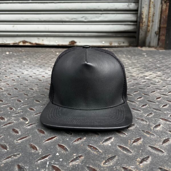 Black Leather High-Profile Mesh Cap 2.0 - Image 2