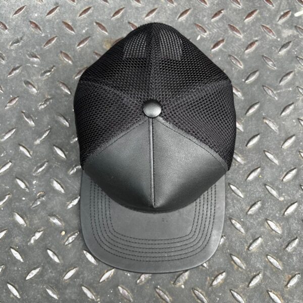 Black Leather High-Profile Mesh Cap 2.0 - Image 4