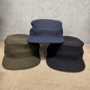 Black Wool Military Cadet Cap One Size