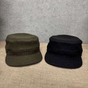 Olive Wool Military Cadet Cap One Size